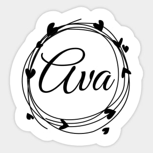 Ava name cute design Sticker